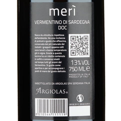 Vermentino di Sardegna DOC "Merì" 2024 - Argiolas