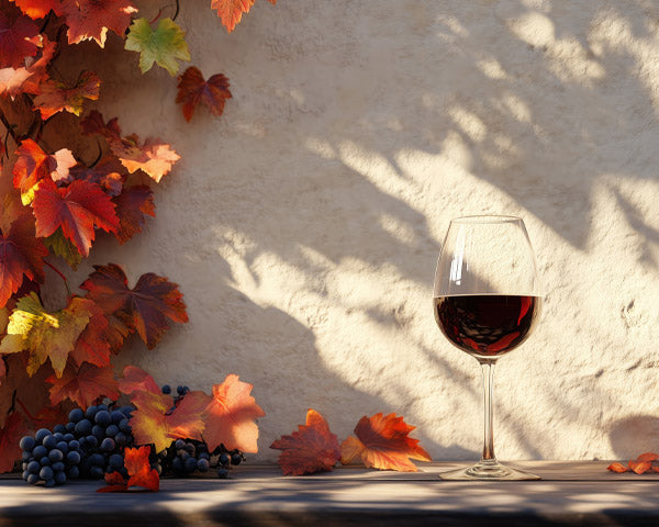 Calice vino rosso autunno